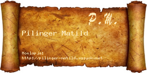 Pilinger Matild névjegykártya